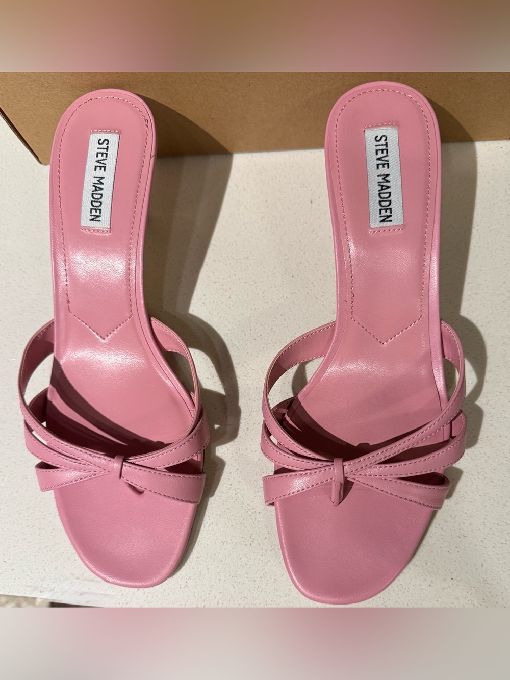 Steve Madden Pink Knotted Slide Mules